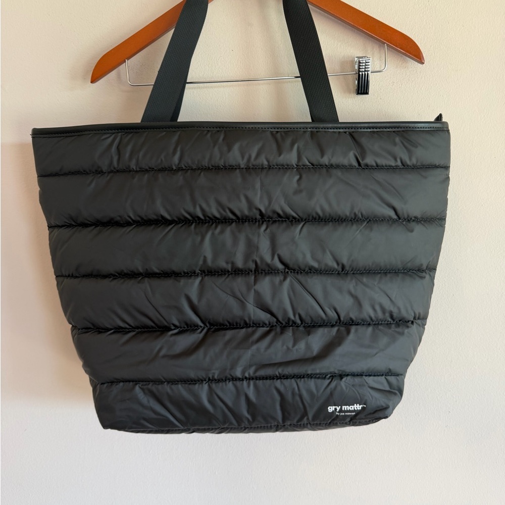 Gray Matters Black Quilted Tote‎ Bag